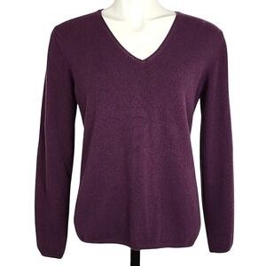 Kirkland Purple Cashmere V Neck Pullover Long Sleeves Top Sz Small/Medium